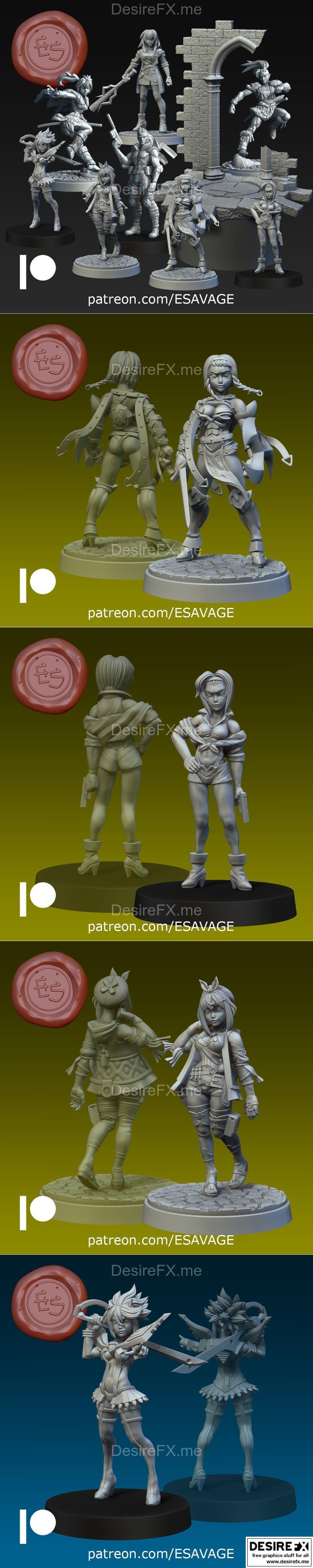 Ethan Savage Studios - 2023年7月 - 3D打印模型：动漫游戏角色STL文件|Ethan Savage Studios – July 2023 – 3D Print Model STL