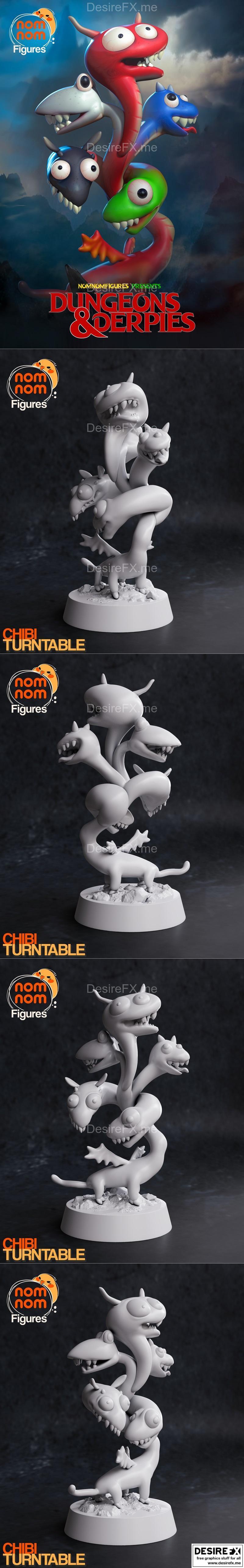 NomNom工作室出品：Derpy Tiamat 3D打印模型|NomNom Figures – Derpy Tiamat – 3D Print Model STL