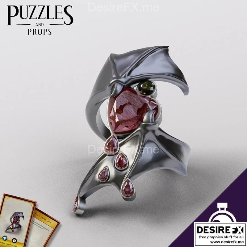 吸血鬼魅力环 - 3D打印模型|Ring of Vampiric Charm – 3D Print Model STL