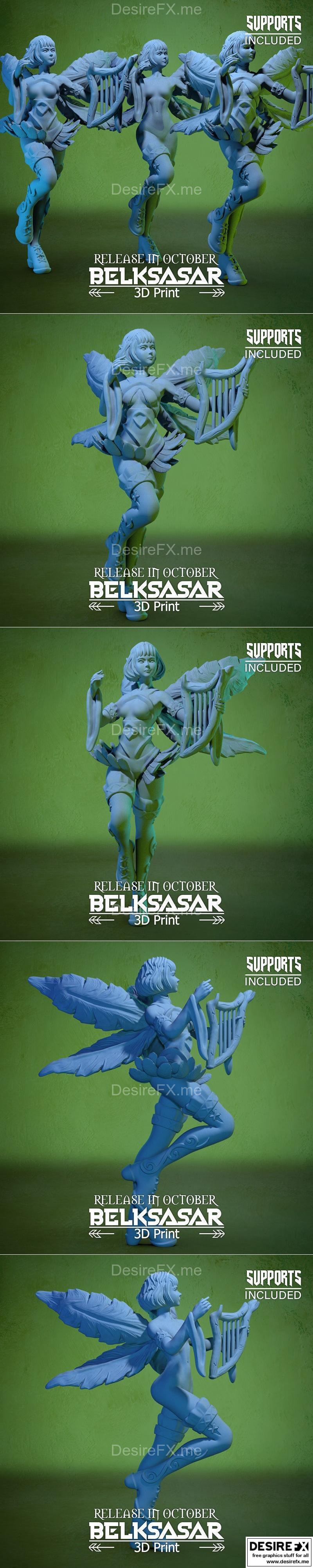Belksasar 3D打印模型：奇幻乐师裸体形象|Belksasar – Fairy Bard Normal Topless And Nude – 3D Print Model STL