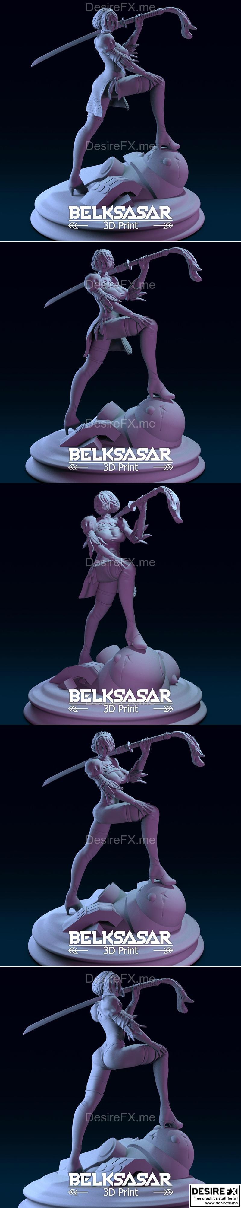 Belksasar 2B 四款3D打印模型|Belksasar – 2B Fanart 4 variants – 3D Print Model STL