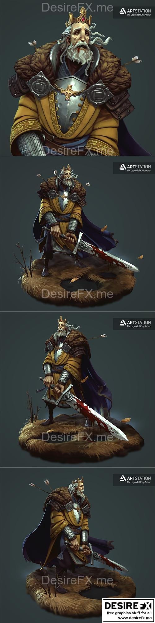 亚瑟王 3D打印模型 STL|King Arthur – 3D Print Model STL