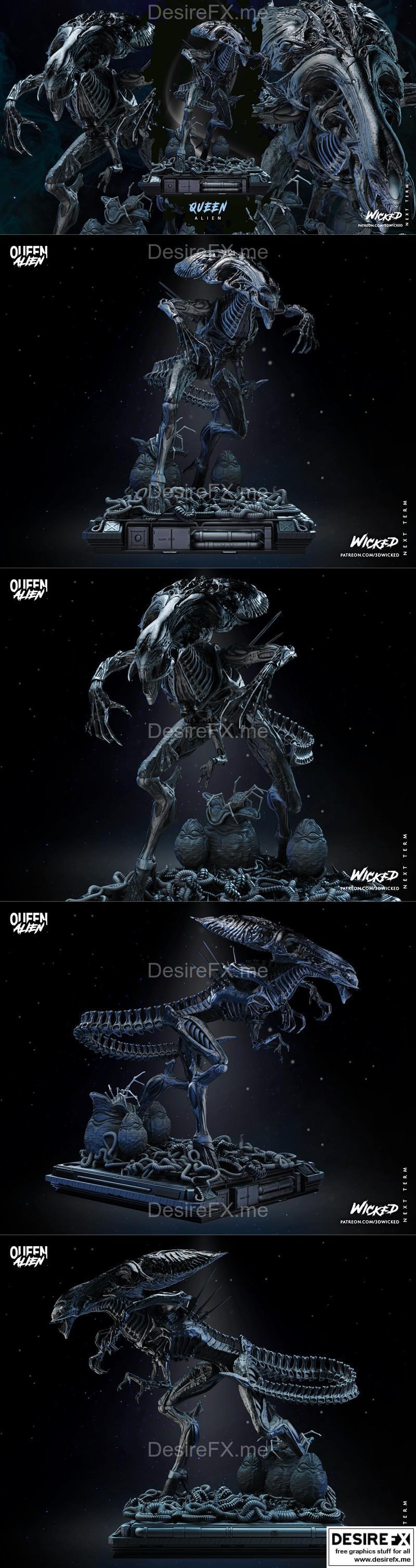 WICKED女王外星人雕像 3D打印模型|WICKED – Queen Alien Statue – 3D Print Model STL