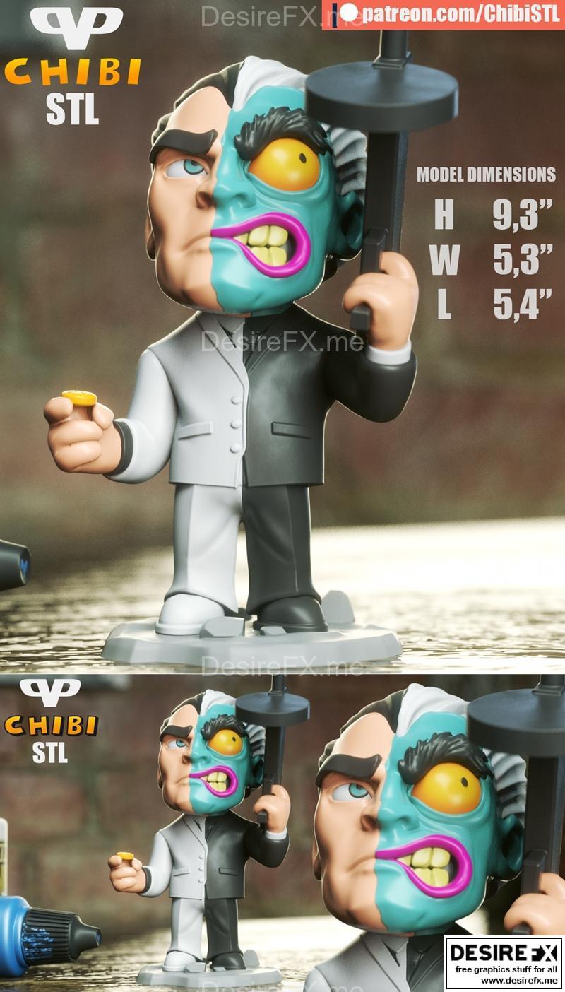 3DXM-两面小可爱 chibi 3D打印模型|3DXM – Two Face Chibi – 3D Print Model STL