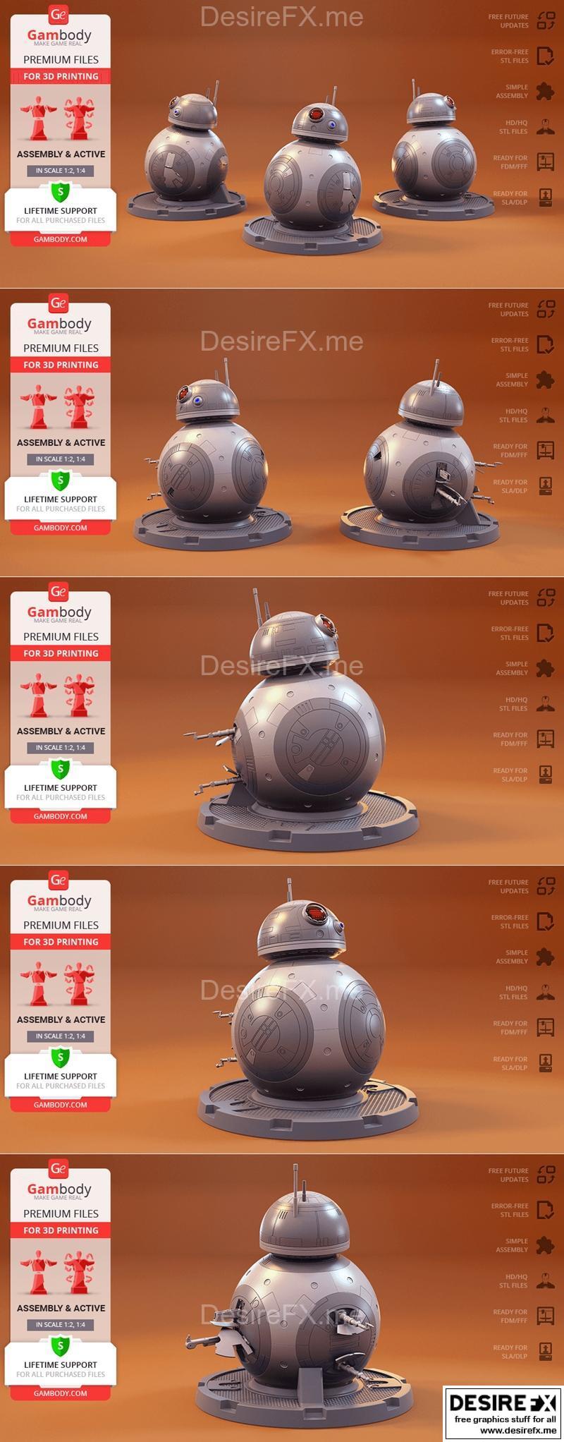 Gambody - BB-8 - 3D打印模型|Gambody – BB-8 – 3D Print Model STL