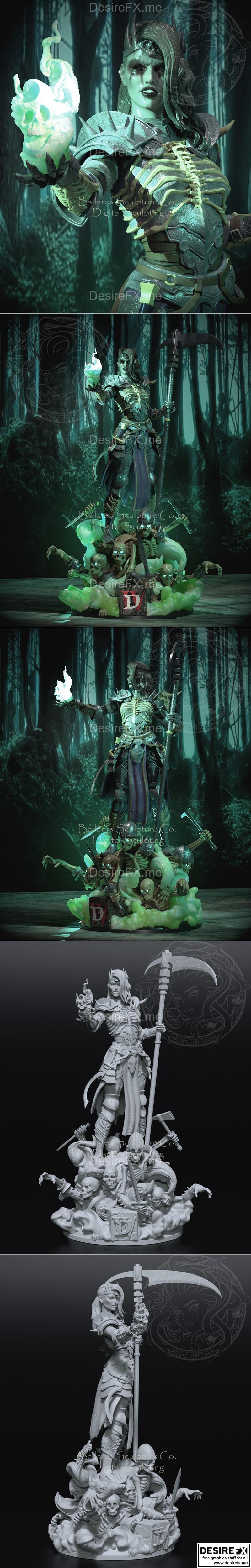 创意怪客MB打造的《咒术师》3D打印模型|Necromancer By Creative Geek MB – 3D Print Model STL