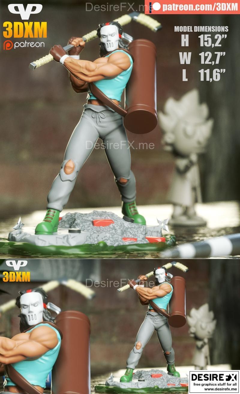 3DXM - Casey Jones - 3D打印模型|3DXM – Casey Jones – 3D Print Model STL