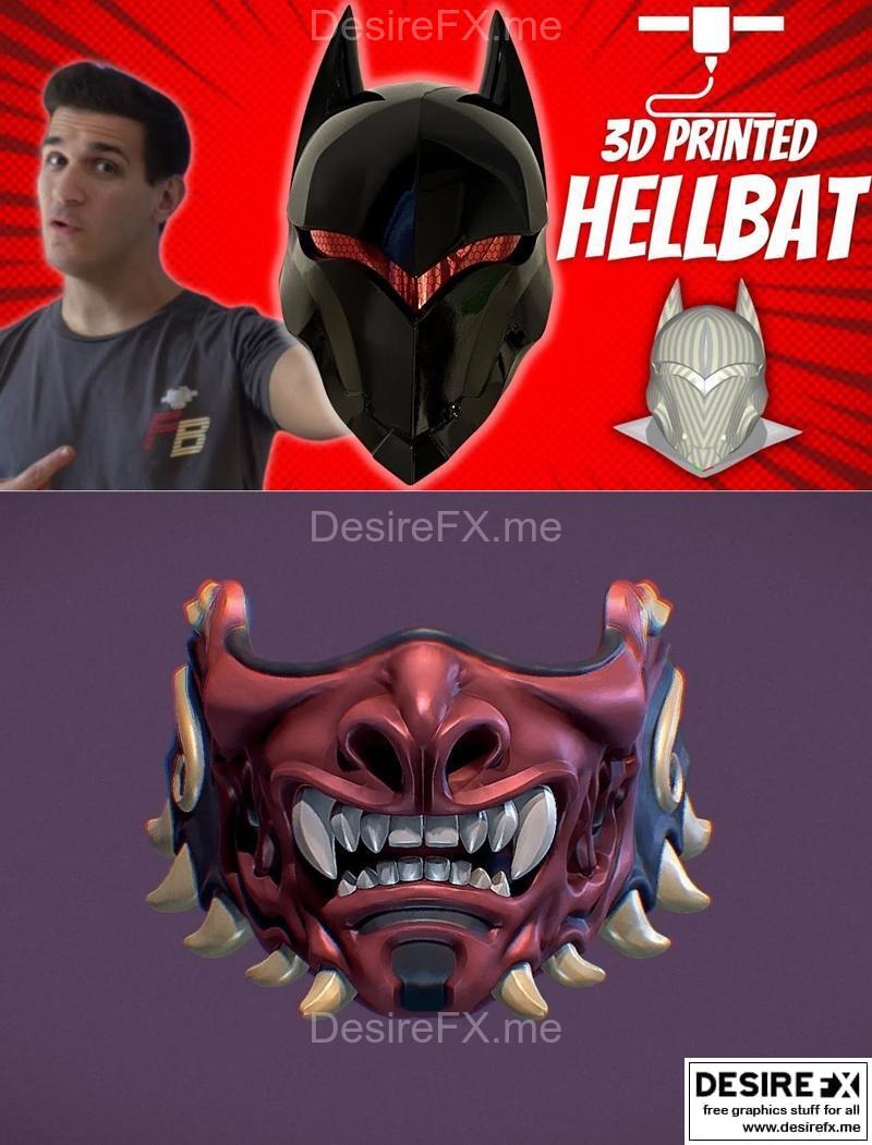 地狱蝙蝠头盔与武士面具 3D打印模型|Hellbat Helmet and Samurai Mask – 3D Print Model STL