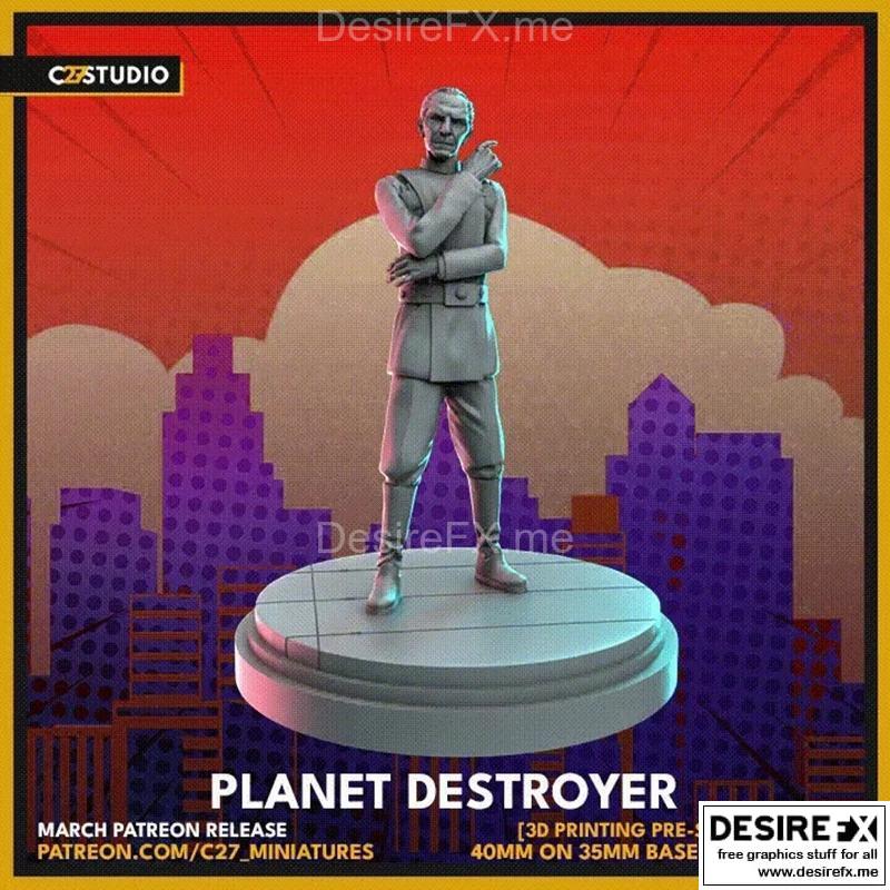 C27 - 《星球大战》塔金将军 - 3D打印星球摧毁者模型|C27 – Grand Moff Tarkin (Planet Destroyer) – 3D Print Model STL