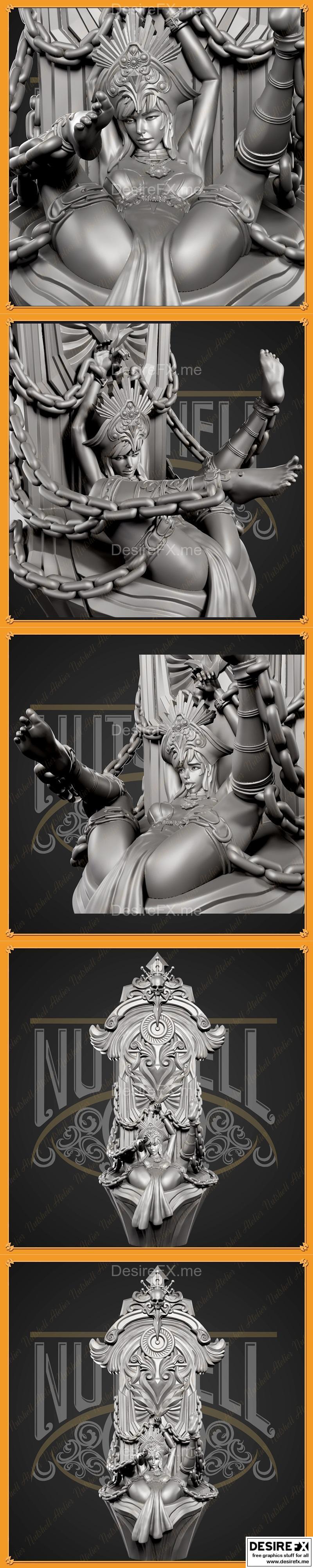 Nutshell atelier – 龙族少女与服从者 3D打印模型|Nutshell atelier – Dragonic girl and An obedience – 3D Print Model STL