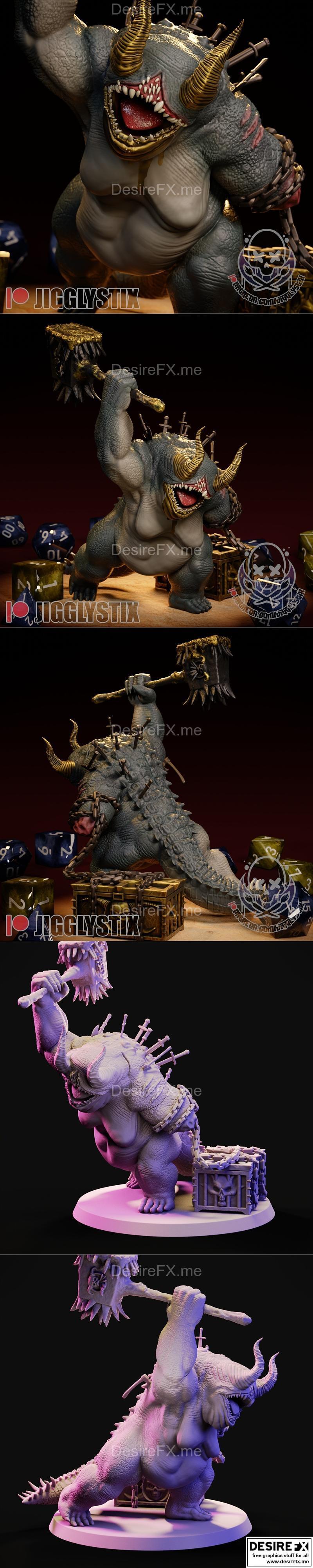 Jigglystix黄金 afflict 恶魔 3D打印模型|Jigglystix – Gold Afflicted Demon – 3D Print Model STL