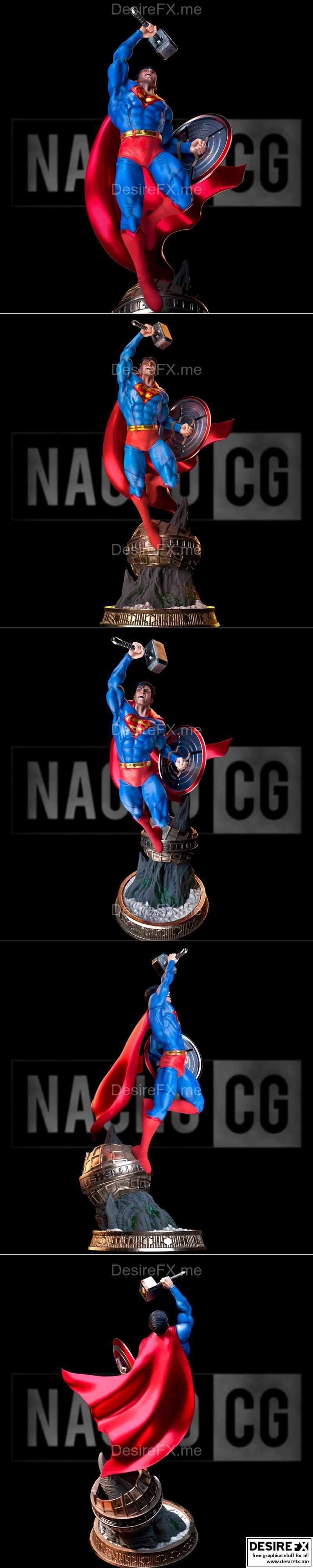 超级英雄跨界艺术雕塑 3D打印模型|Fan Art Superman Crossover – Statue – 3D Print Model STL