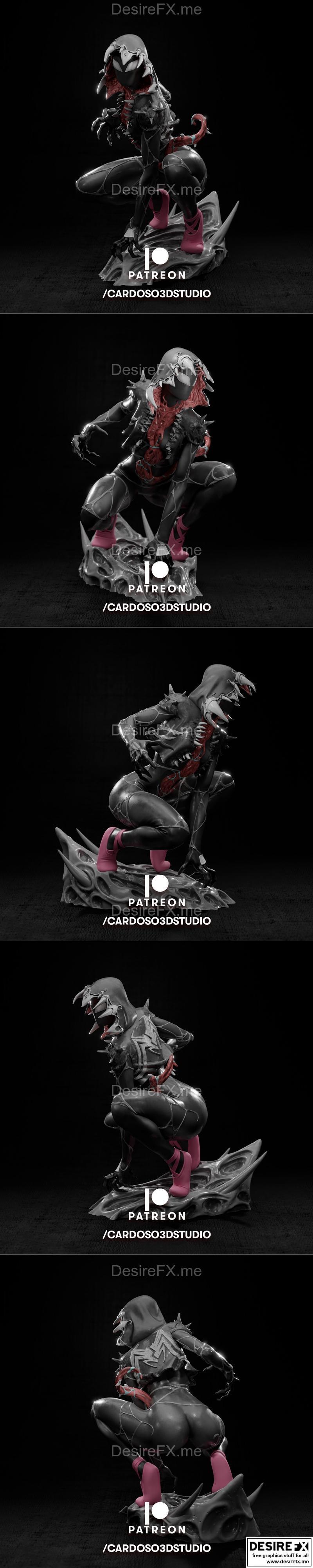 卡多索3D工作室 - 杀人鲸 Gwen 玩具模型 - 3D打印雕塑|Cardoso 3d Studio – Venomized Gwen statue – 3D Print Model STL
