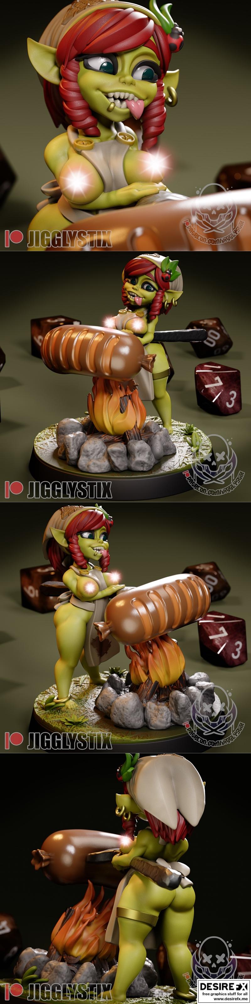 Jigglystix营地矮人女孩3D打印模型|Jigglystix – Campfire Goblin Girl – 3D Print Model STL