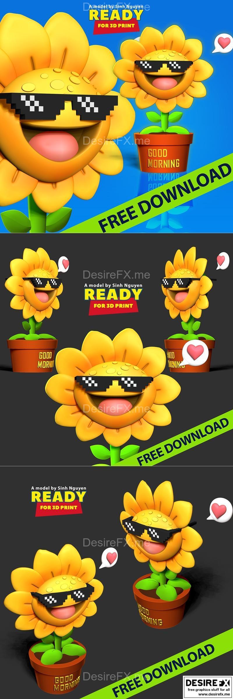 向日葵 - 3D打印模型 STL|Sunflower – 3D Print Model STL