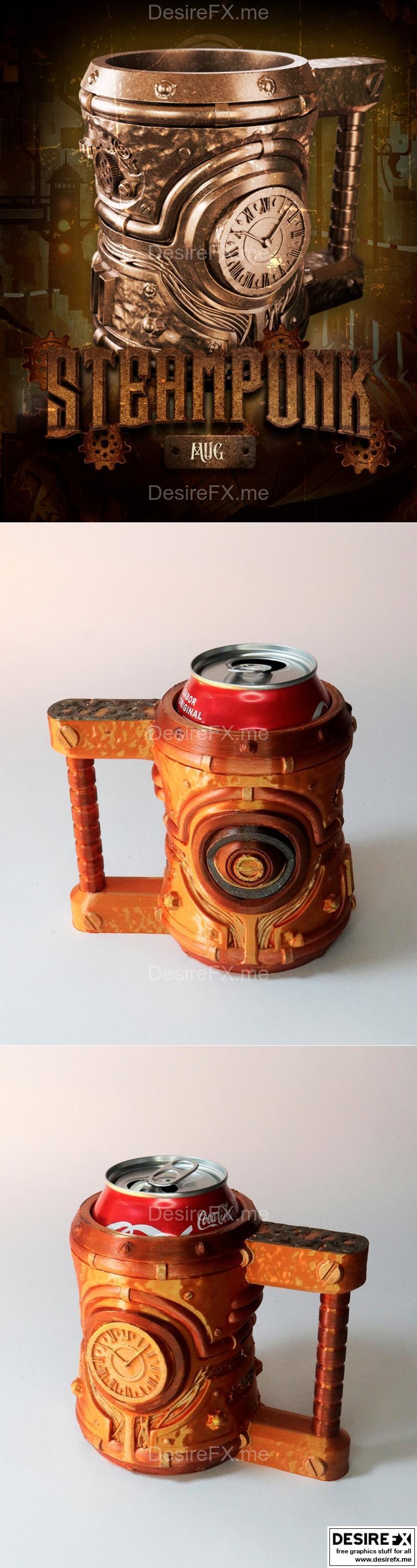 蒸汽朋克马克杯 - 3D打印模型|Steampunk Mug – 3D Print Model STL