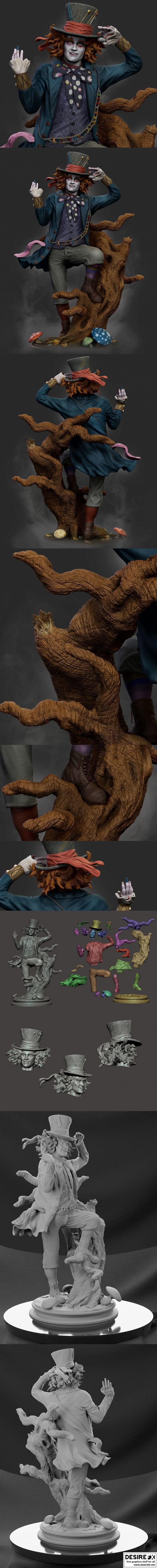 疯狂帽匠——爱丽丝梦游仙境——3D打印模型|Mad Hatter – Alice in Wonderland – 3D Print Model