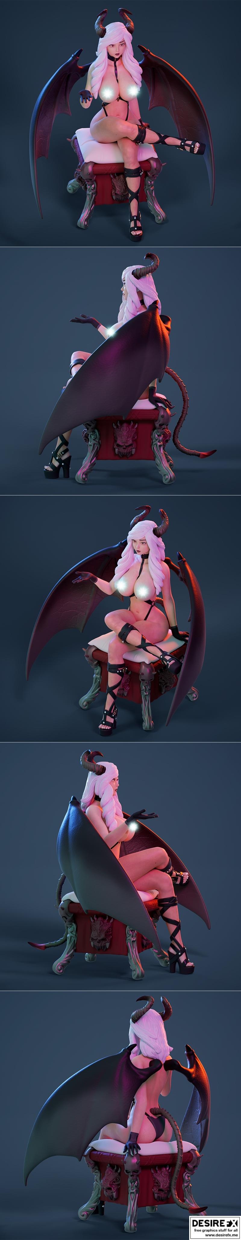 3D打印模型：吸血鬼女主人——魅惑恶魔人|Sexy Mistress Succubus – C – 3D Print Model STL