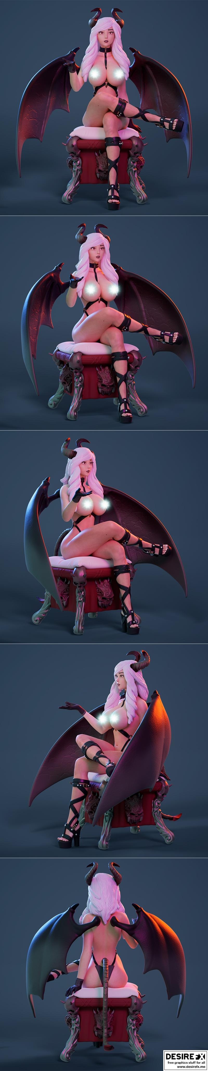 3D打印模型：吸血鬼女主人——魅惑恶魔人|Sexy Mistress Succubus – C – 3D Print Model STL