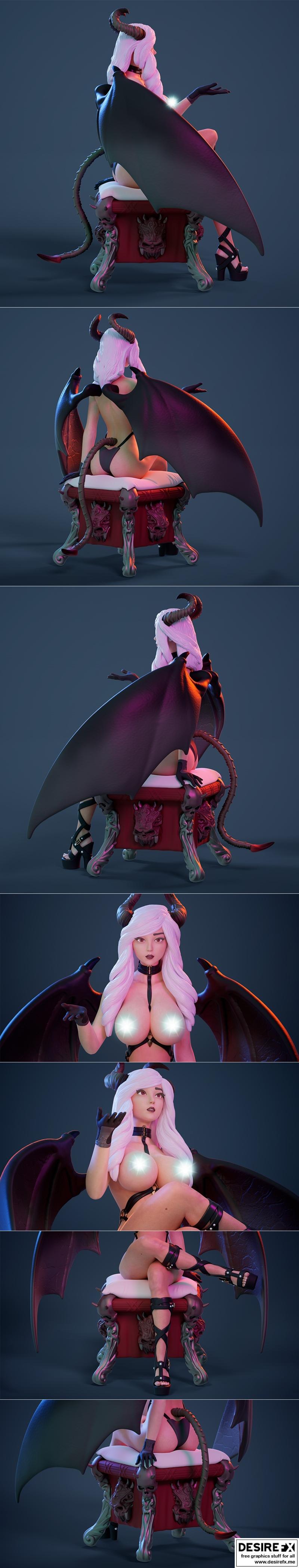 3D打印模型：吸血鬼女主人——魅惑恶魔人|Sexy Mistress Succubus – C – 3D Print Model STL