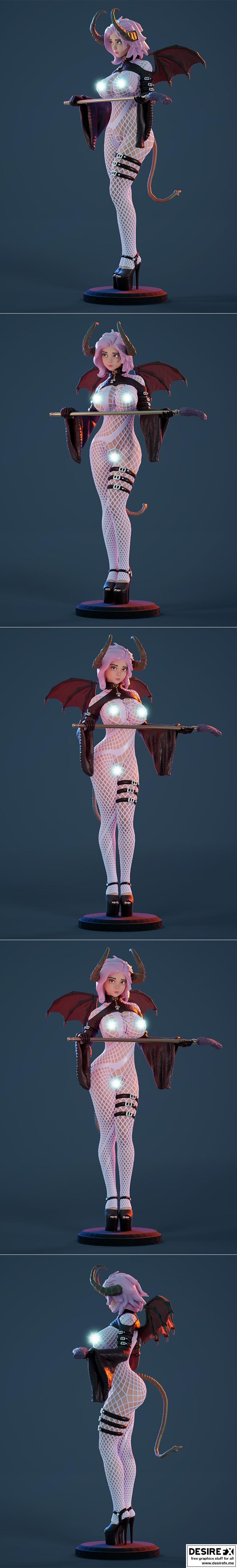 3D打印模型：性感吸血鬼女妖BDSM角色|Sexy bdsm Succubus – B – 3D Print Model STL