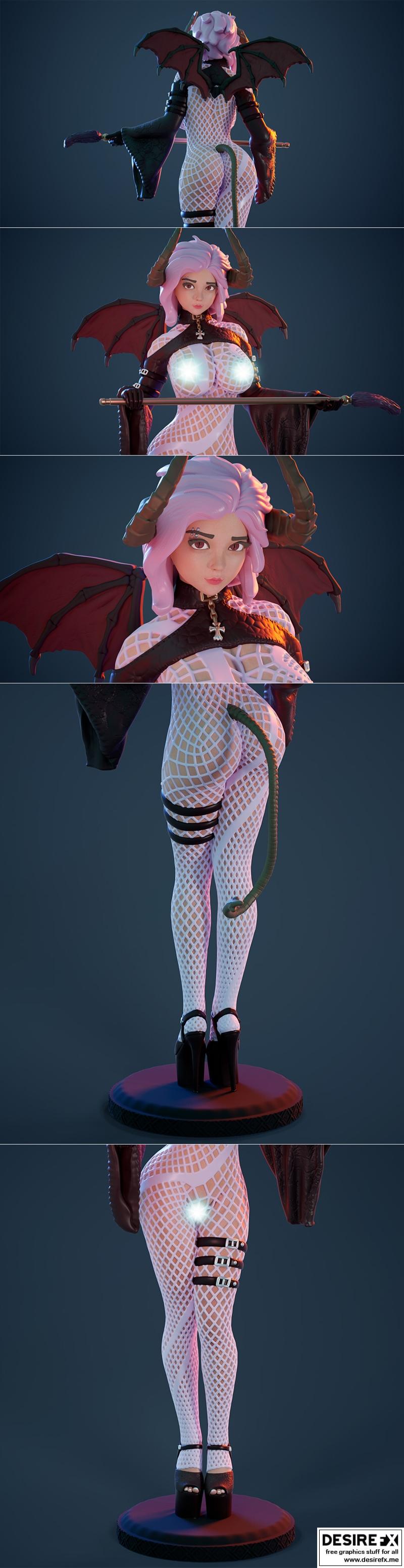 3D打印模型：性感吸血鬼女妖BDSM角色|Sexy bdsm Succubus – B – 3D Print Model STL