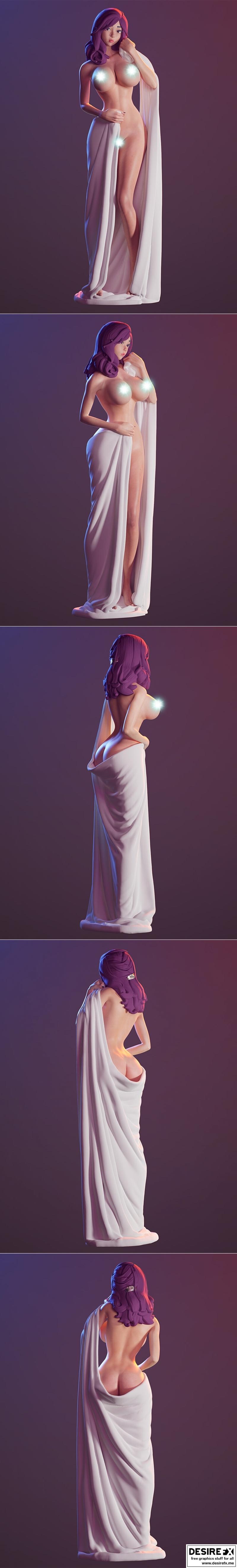 毛巾中的可爱女孩 - 3D打印模型|Cute girl in a towel – e – 3D Print Model STL