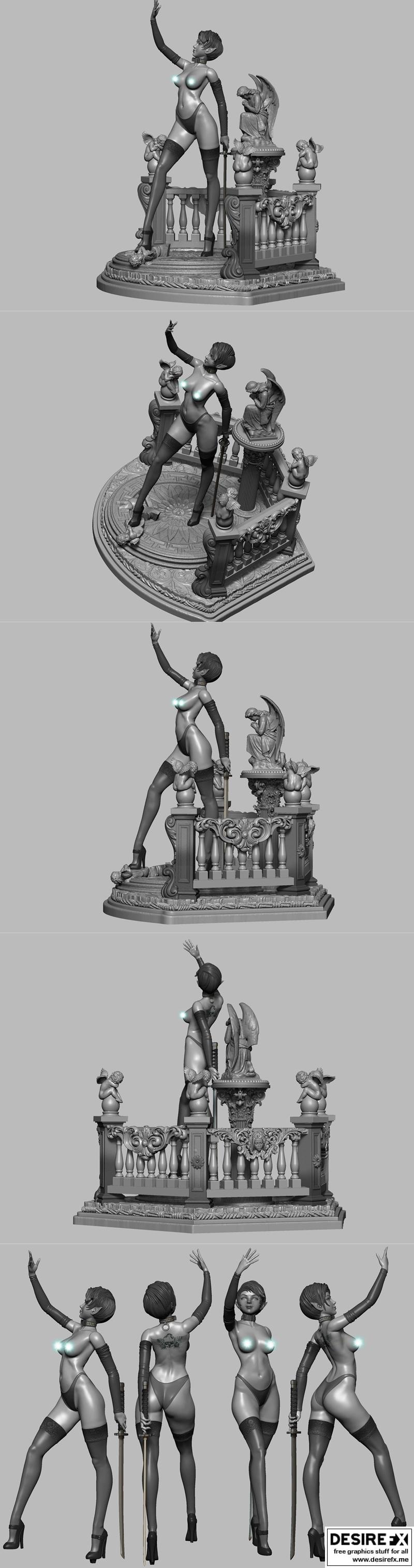 精灵修女 - 3D打印模型|Elf Nun – 3D Print Model STL