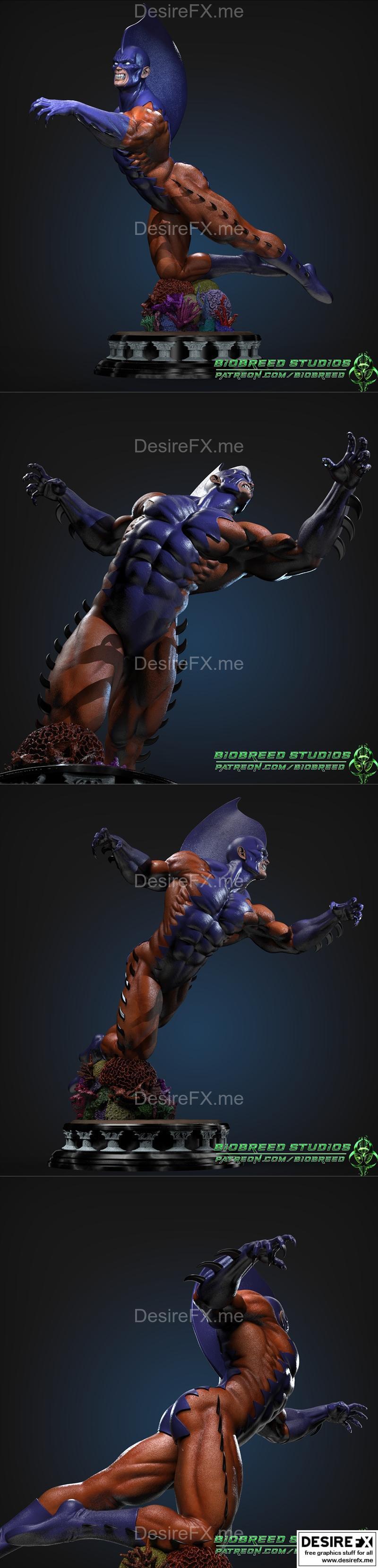 Biobreed Studios - 狮子 shark - 3D打印模型|Biobreed Studios – Marvel Comics Tiger Shark – 3D Print Model STL