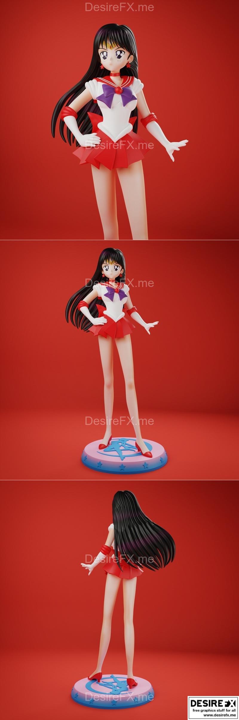 蓝喷雾 - 爱舰火星 - 3D打印模型|Blue Spray – Sailor Mars – 3D Print Model STL