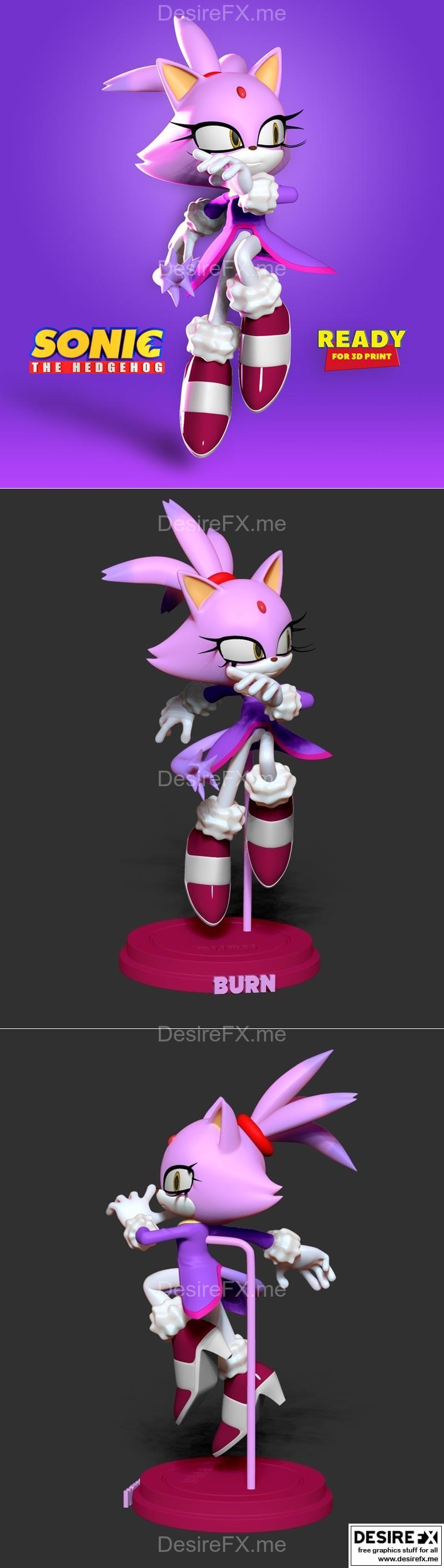 Blaze The Cat – 3D打印模型|Blaze The Cat – Sonic – 3D Print Model STL