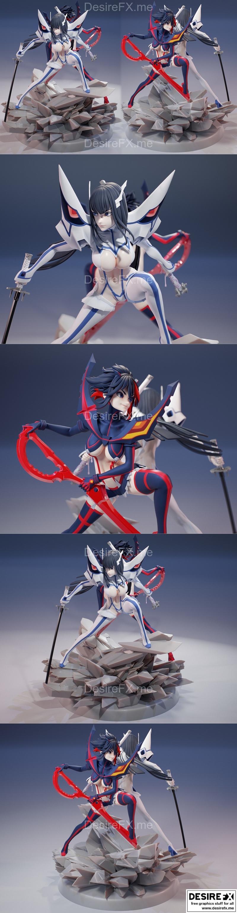 杀戮尖塔 三浦 3D打印模型|Kill la Kill Satsuki and Ryuko – 3D Print Model STL