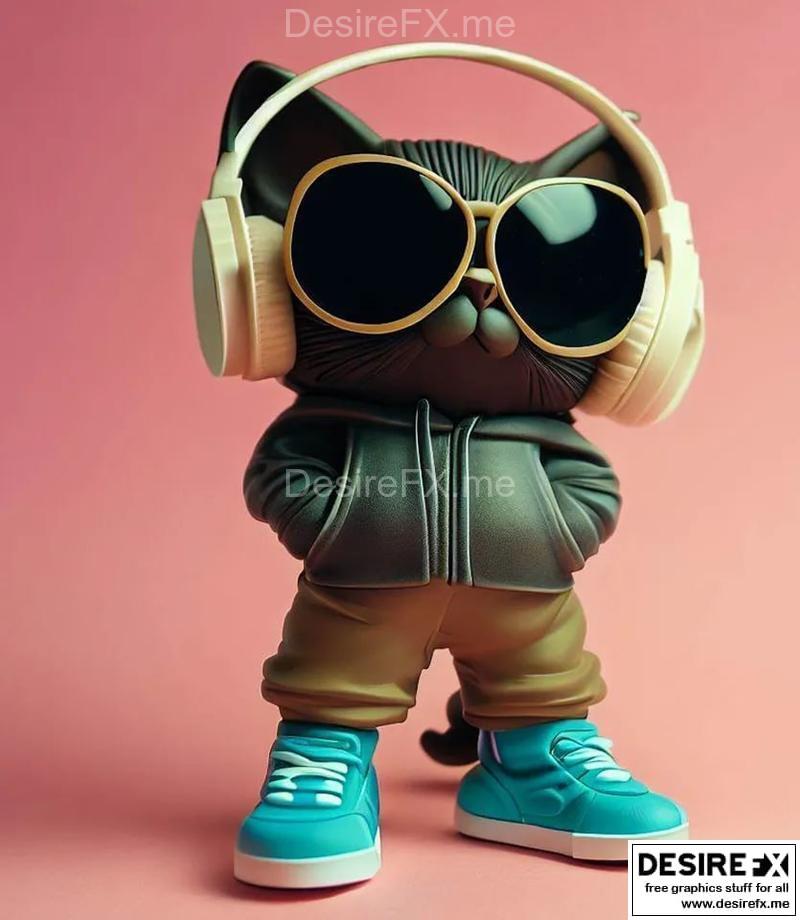 酷猫 – 3D打印模型|Cool Cat – 3D Print Model STL