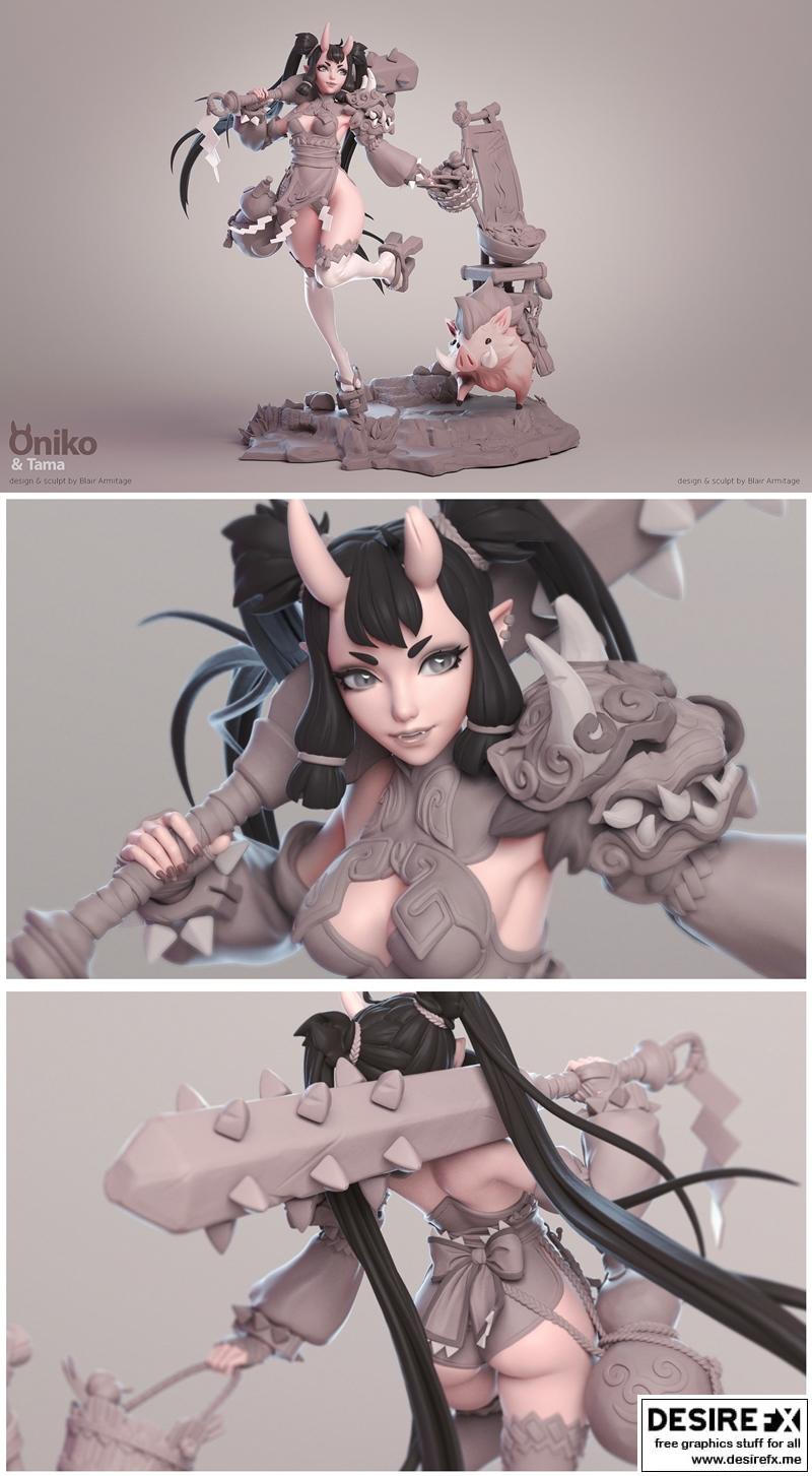 Oniko与Tama 3D打印模型|Oniko and Tama – 3D Print Model STL