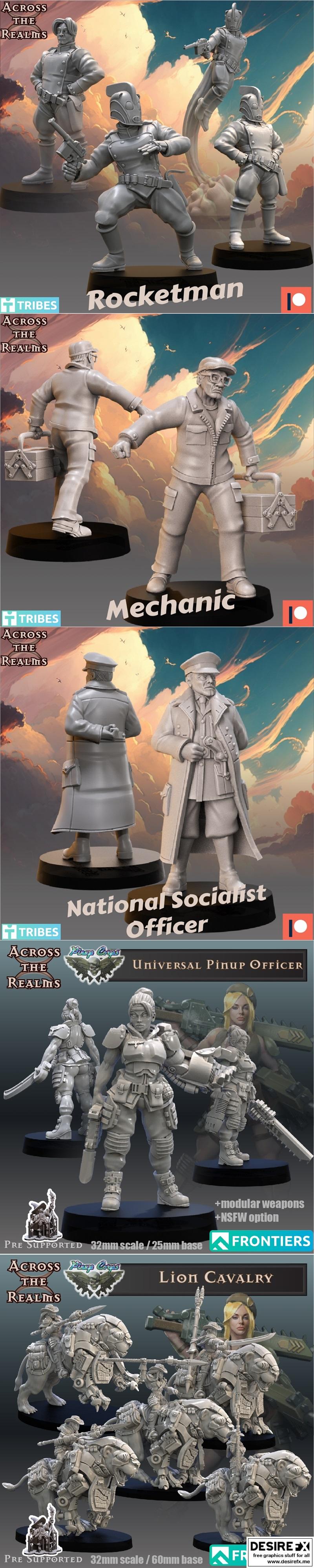 二战脉动英雄与反派——3D打印模型集|Across the Realms – WW2 Pulp Heroes and Villains March 2023 – 3D Print Model STL