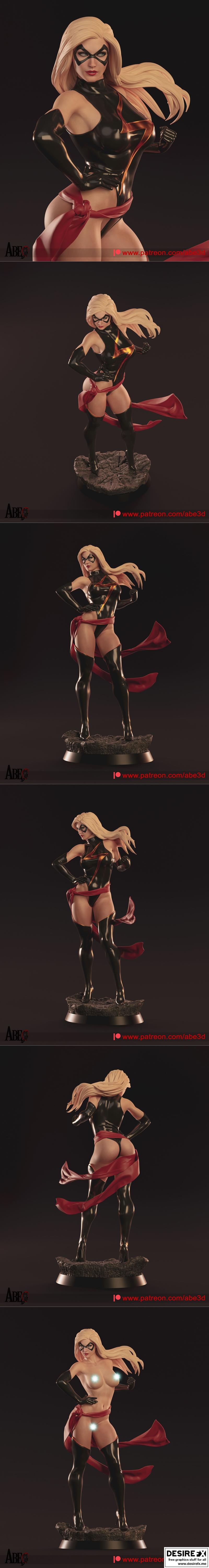 莱安德罗·阿贝 - 蜜蜂女 - 3D打印模型|Leandro Abe – Ms. Marvel – 3D Print Model STL