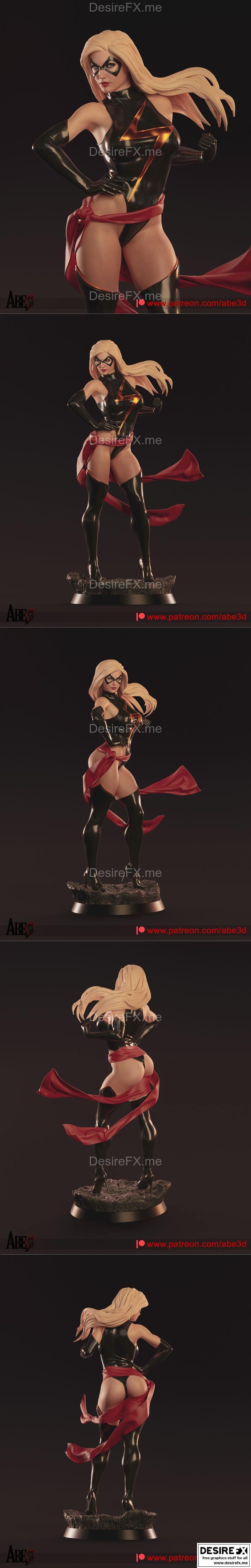 莱安德罗·阿贝 - 蜜蜂女 - 3D打印模型|Leandro Abe – Ms. Marvel – 3D Print Model STL
