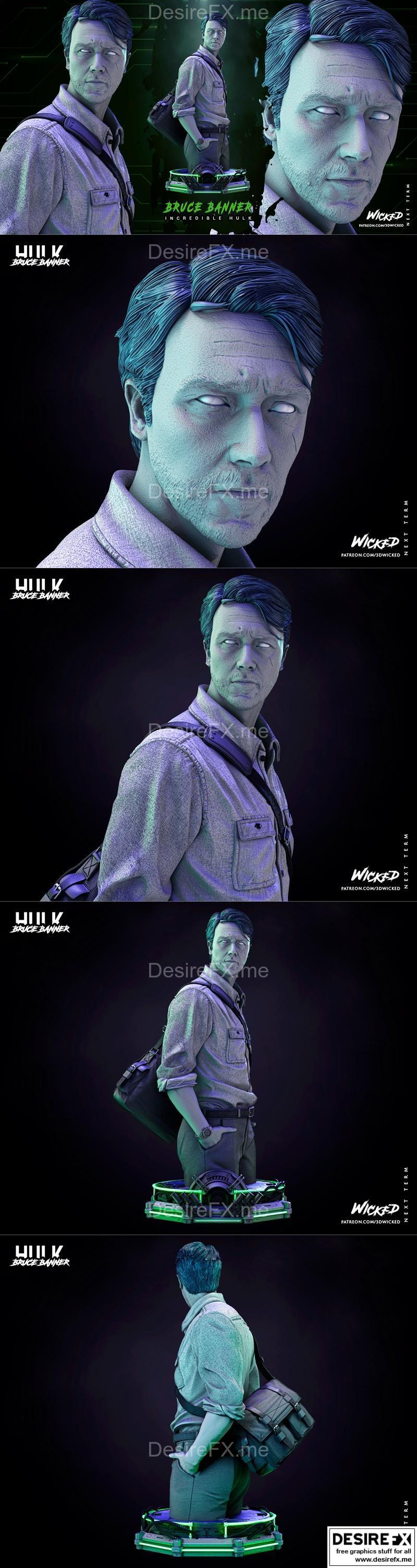 WICKED复仇者联盟布鲁斯·班纳3D打印模型|WICKED – Bruce Banner Bust – 3D Print Model STL