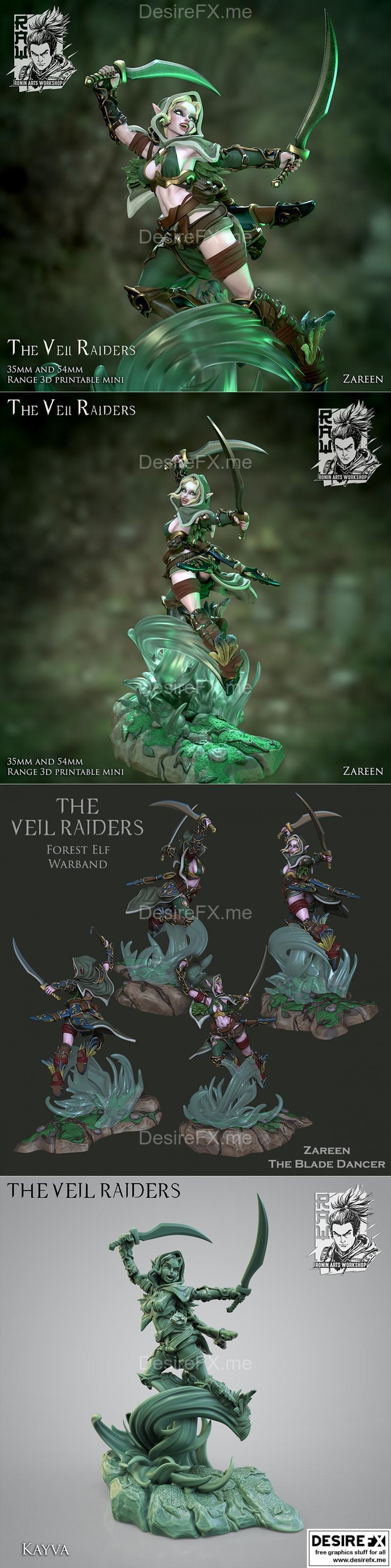 Ronin艺术工作坊 - 刀舞者森林精灵 - 3D打印模型|Ronin Arts Workshop – Zareen – Blade Dancer Forest Elf – 3D Print Model STL