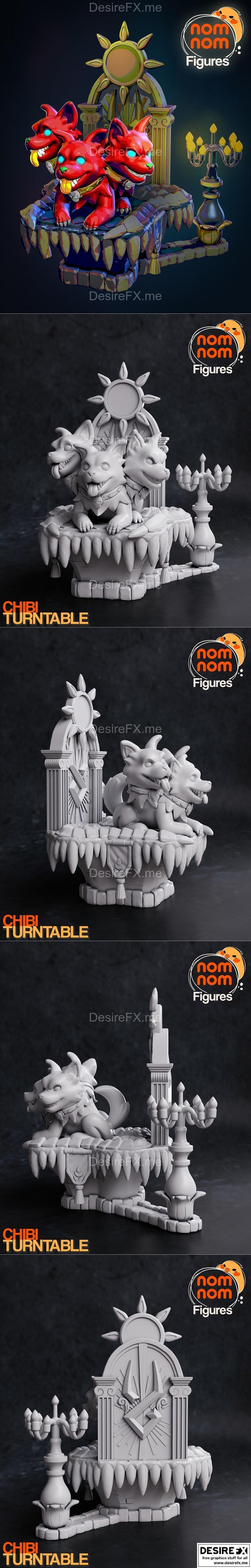 NomNom工作室出品：地狱三头犬与哈得斯3D打印模型|NomNom Figures – Cerberus – Hades – 3D Print Model STL