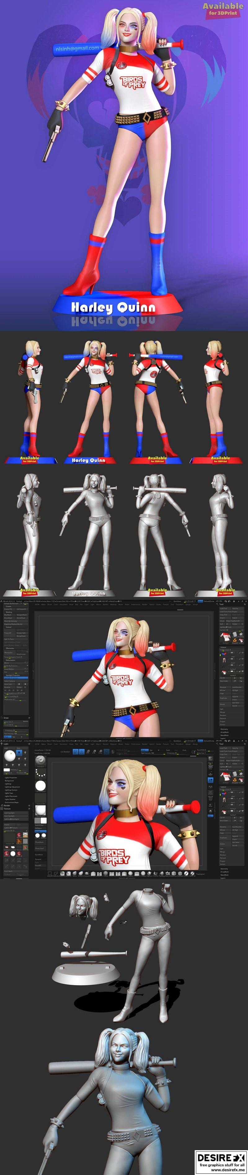 哈莉·奎因——鸟笼姐妹团——3D打印模型|Harley Quinn – Birds of Prey – DC Comics – 3D Print Model