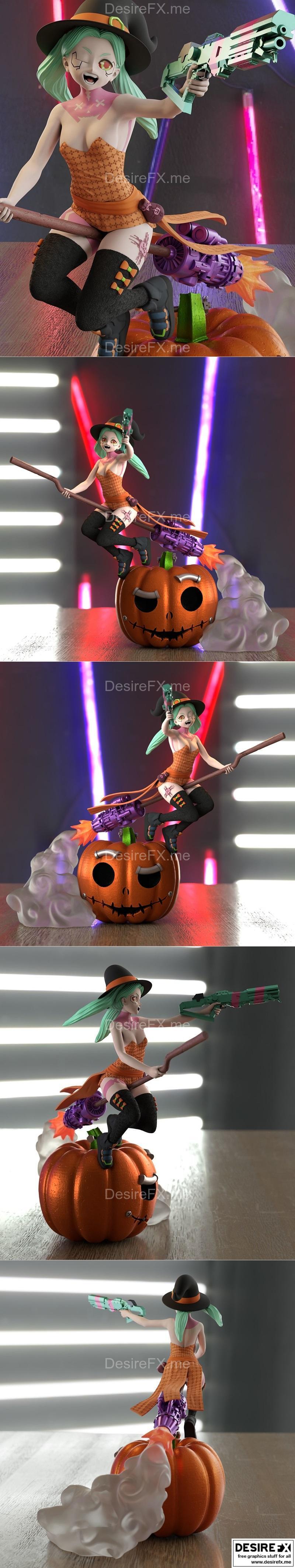 赛博朋克边缘狂奔者——蕾贝卡3D打印模型|Rebecca Halloween – Cyberpunk Edgerunners – 3D Print Model STL