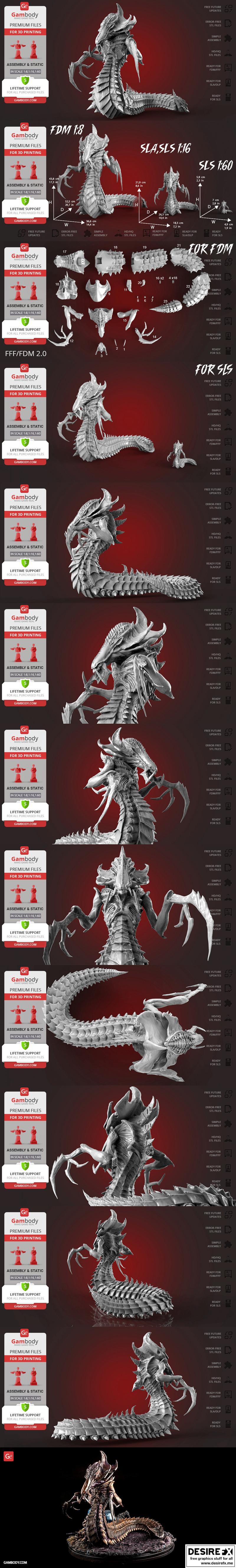 星海争霸 - 水母单位 - 3D打印模型|Hydralisk – StarCraft – GamBody – 3D Printing Figurine