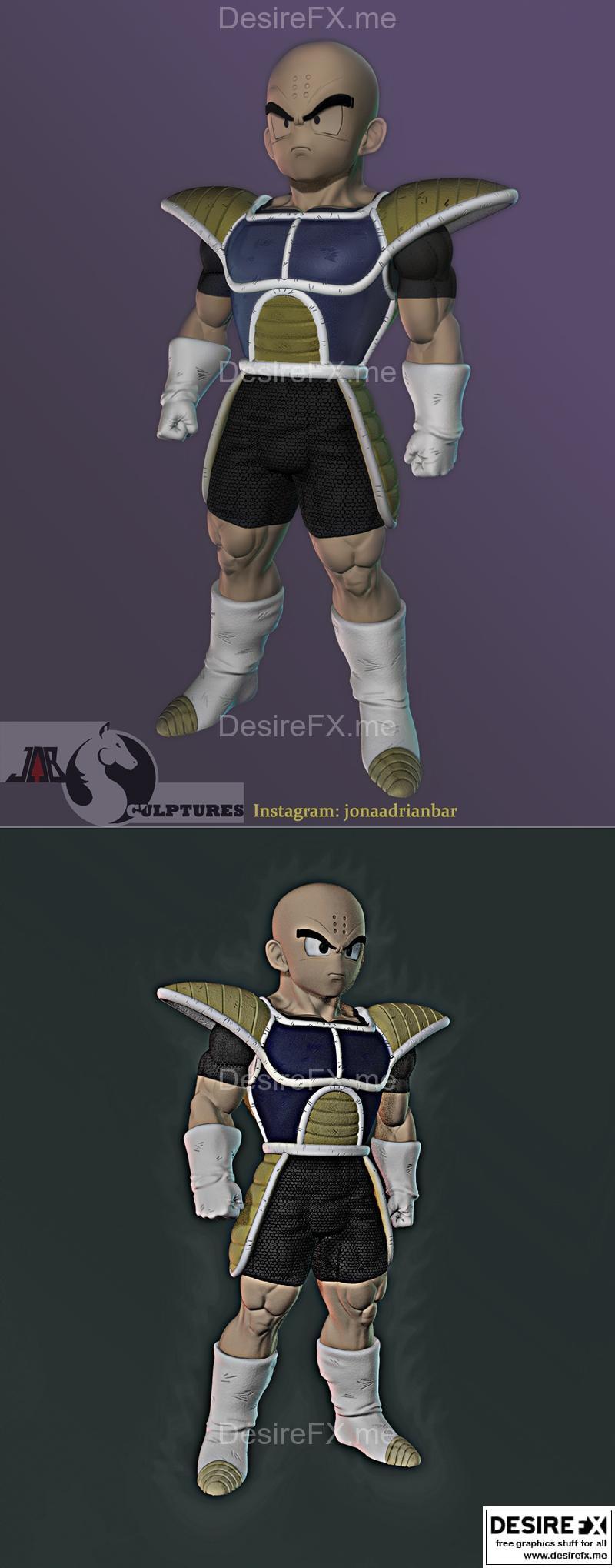 名场面3D打印模型：克林-名护|Krillin Namek – 3D Print Model STL