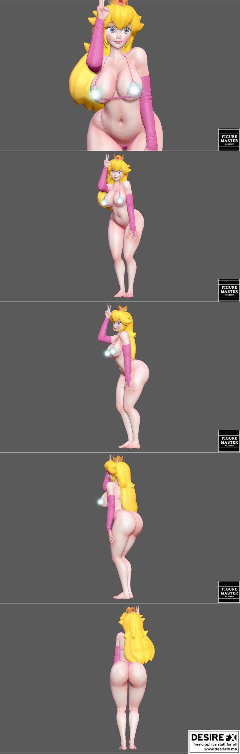 Peach Princess 3D打印模型|Figuremaster – Peach Princess nsfw Super Mario Animation – 3D Print Model STL