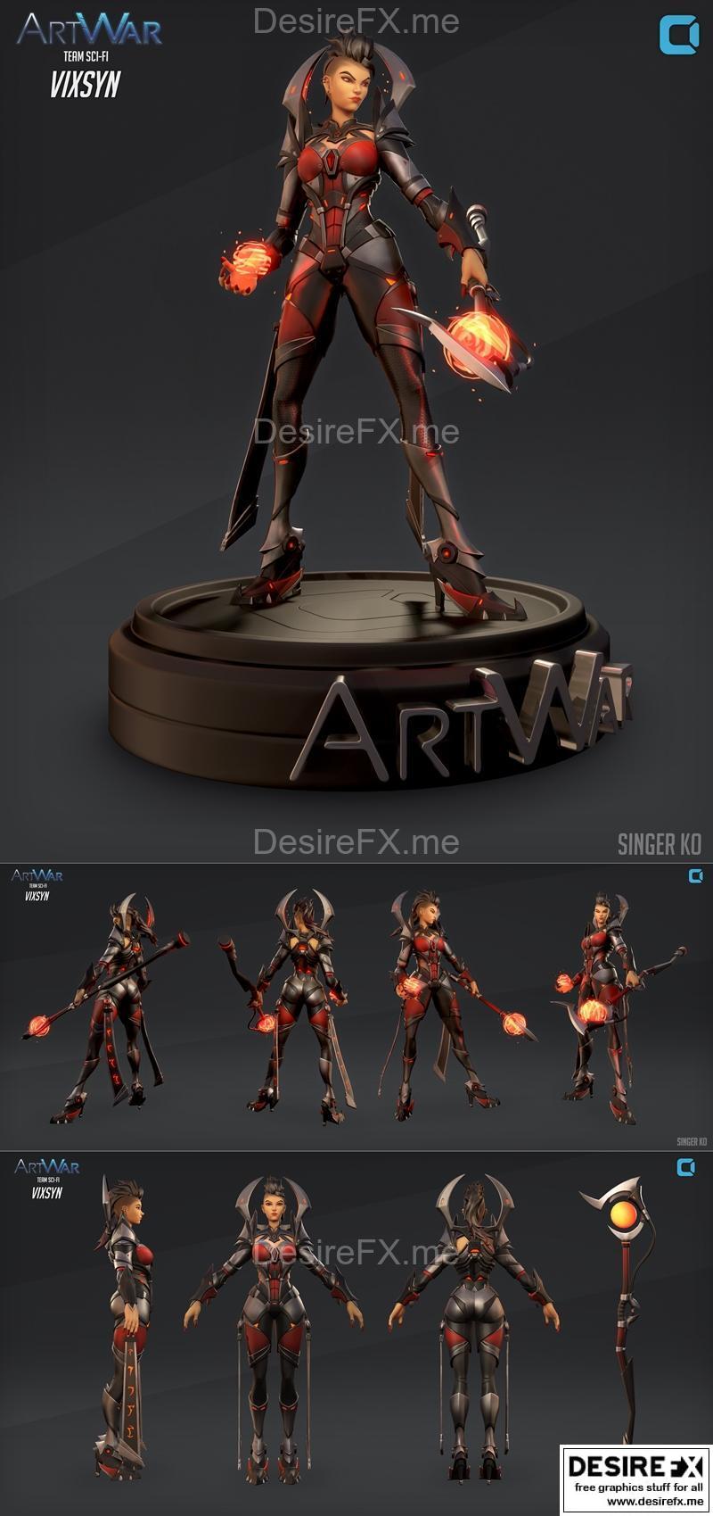 Vixsyn Cubebrush艺术战 3D打印模型|Vixsyn – Cubebrush ArtWar – 3D Print Model OBJ