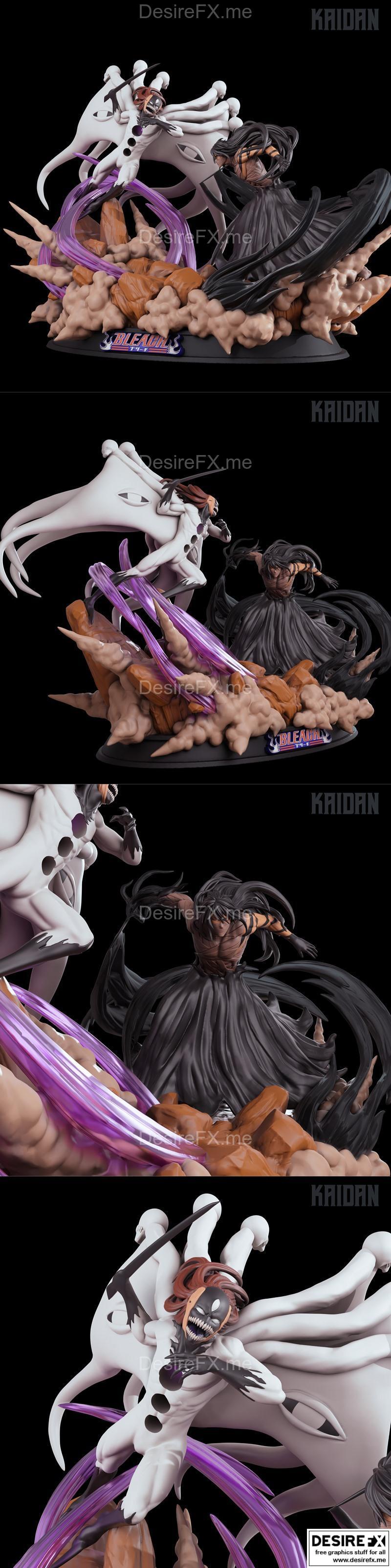 乌龙院 vs 一护 3D打印模型|Kaidan Aizen vs Ichigo by Kaiden – 3D Print Model STL
