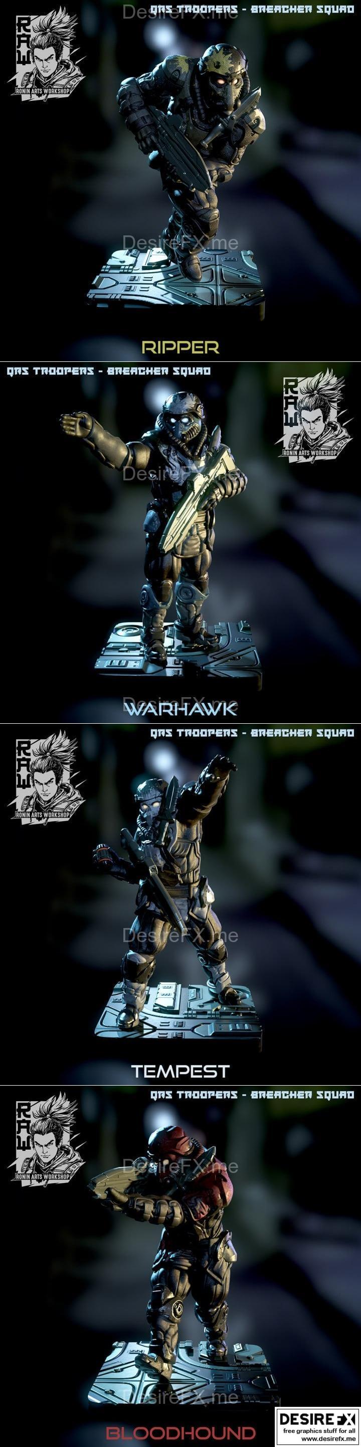 Ronin Arts Workshop 3D打印模型：QRS战士角色造型|Ronin Arts Workshop – QRS Trooper – 3D Print Model STL