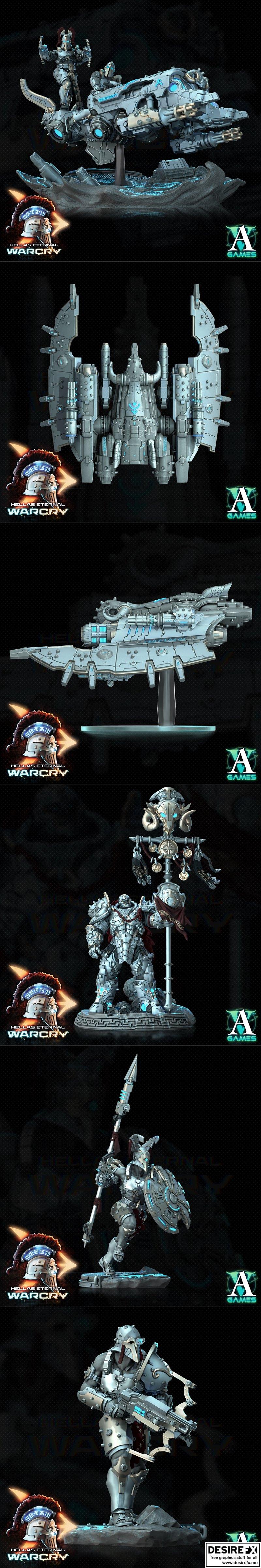 Archvillain Games《地狱永恒》战争嘶吼 3D打印模型|Archvillain Games – Hellas Eternal – Warcry – 3D Print Model STL