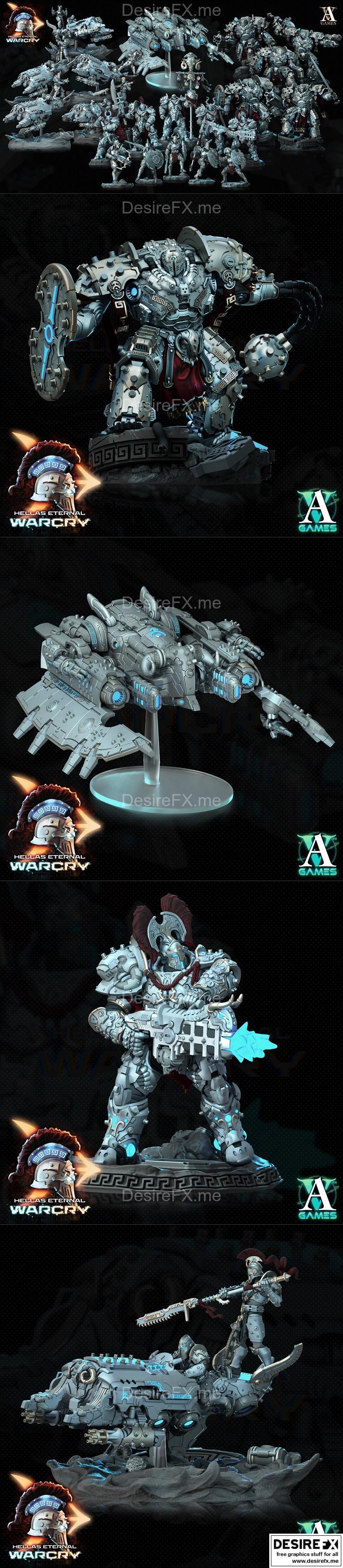 Archvillain Games《地狱永恒》战争嘶吼 3D打印模型|Archvillain Games – Hellas Eternal – Warcry – 3D Print Model STL